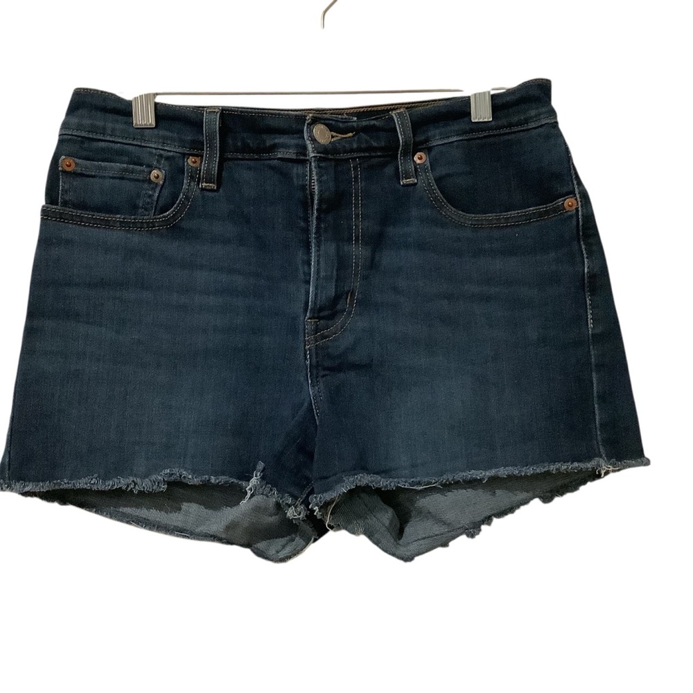 Levi's Women’s Dark Wash Blue HR Jean Cutoff Shorts for Women Size 29”